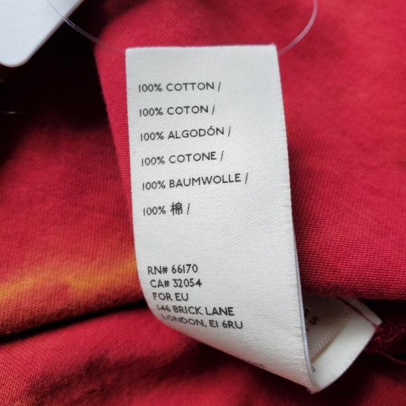 Free People Tie Dye Cotton Tunic Long Sleeve T-Shirt, S Brown Red Go… - Picture 8 of 11